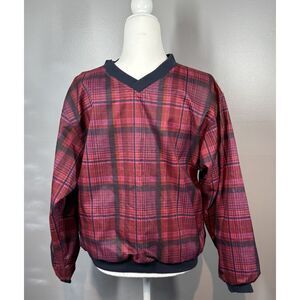 Vintage Forresters Jacket Mens M Plaid V-Neck Pullover Windbreaker Softshell 90s
